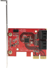 StarTech.com SATA PCIe Card - 4 Port PCIe SATA Expansion Card - 6Gbps - Low/Full Profile - Stacked SATA Connectors - ASM1164 Non-Raid - PCI Express to SATA Converter (4P6G-PCIE-SATA-CARD) PCIe 3.0 | 4 Ports