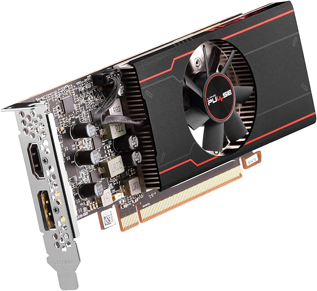 Sapphire technology Sapphire 11315-01-20G Pulse AMD Radeon RX 6400 Low Profile Gaming Graphics Card with 4GB GDDR6, AMD RDNA 2, Black