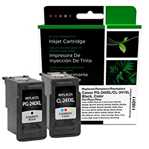 Cig Clover Remanufactured High Yield Ink Cartridges Replacement for Canon 5206B031 (PG-240XL/CL-241XL) | Black &amp; Color 2 Pack XL