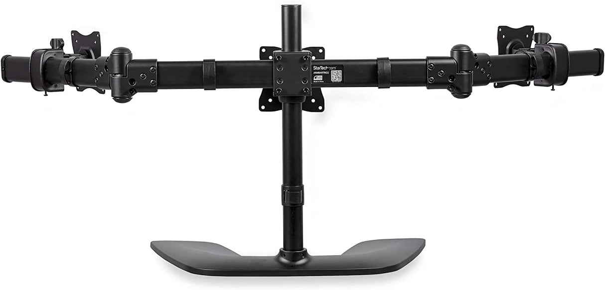 StarTech.com Triple Monitor Stand - Articulating - For Monitors 13 to 27 Adjustable VESA Computer Monitor Stand for 3 Monitor Setup - Steel - Black (ARMBARTRIO2)