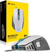 Corsair M65 RGB Elite - FPS Gaming Mouse - 18,000 DPI Optical Sensor - Adjustable DPI Sniper Button - Tunable Weights - White White 18,000 DPI