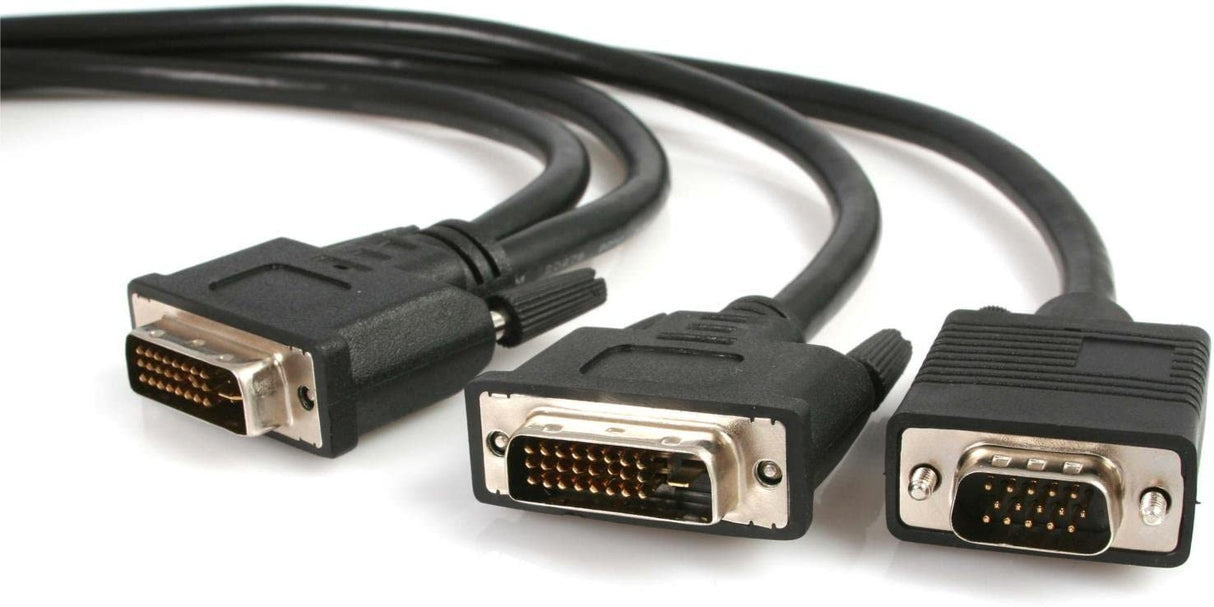 StarTech.com 6 ft DVI-I Male to DVI-D Male and HD15 VGA Male Video Splitter Cable - DVI to VGA Connector - 6ft DVI to VGA Cable (DVIVGAYMM6)