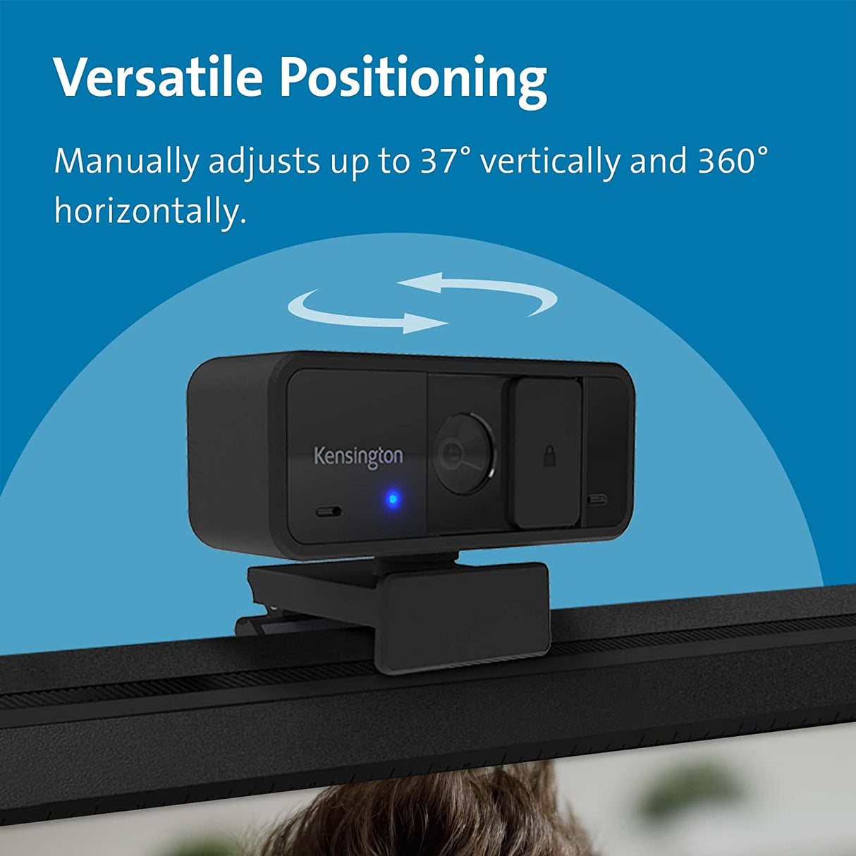 Kensington W1050 1080p Fixed Focus Wide Angle Webcam for Video Conference, Dual Stereo Mic, Software Control, Privacy Cover, Works with Microsoft Teams, Google Meet, Zoom and More (K80250WW)