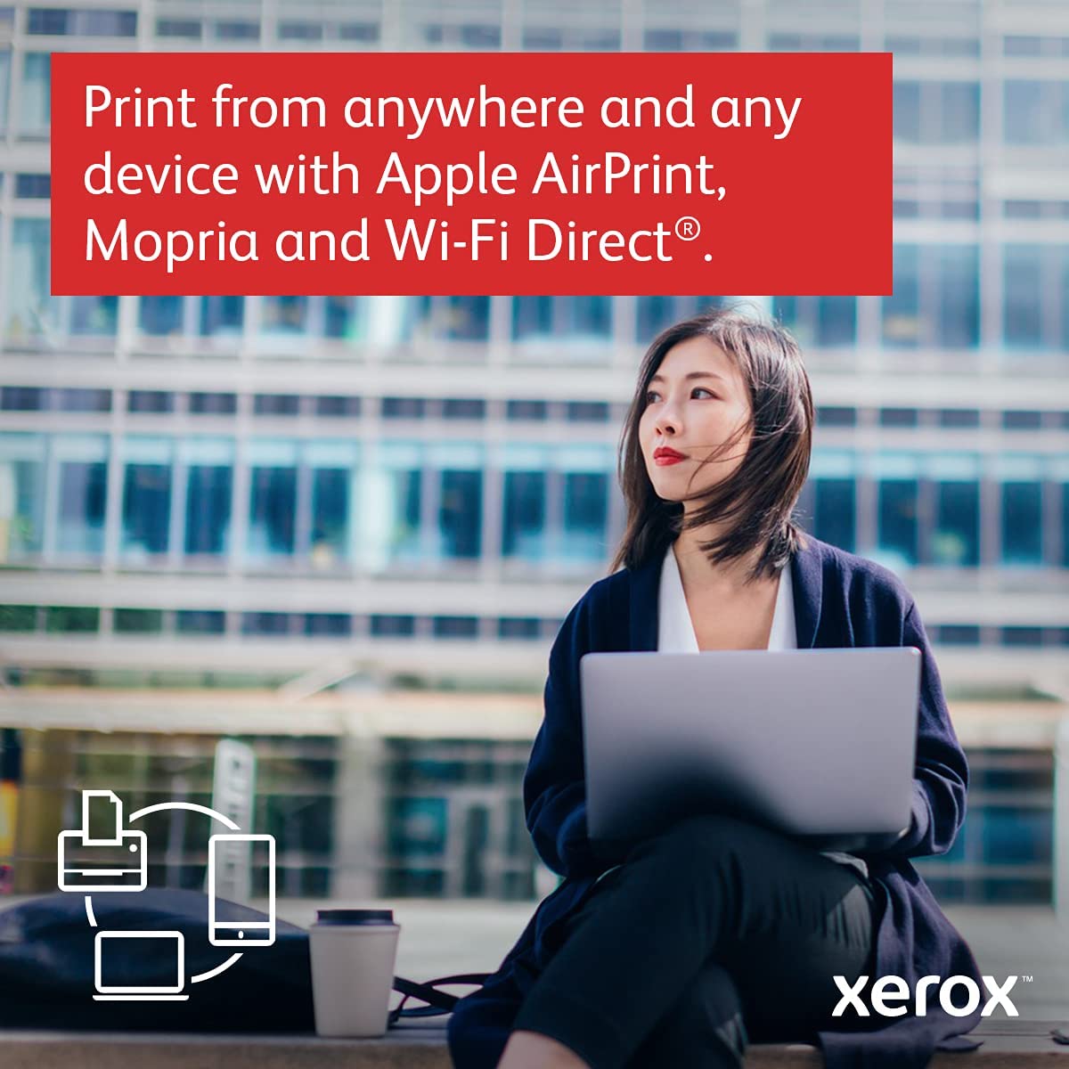 Xerox B225/DNI Multifunction Printer, Print/Scan/Copy, Black and White Laser, Wireless, All in One