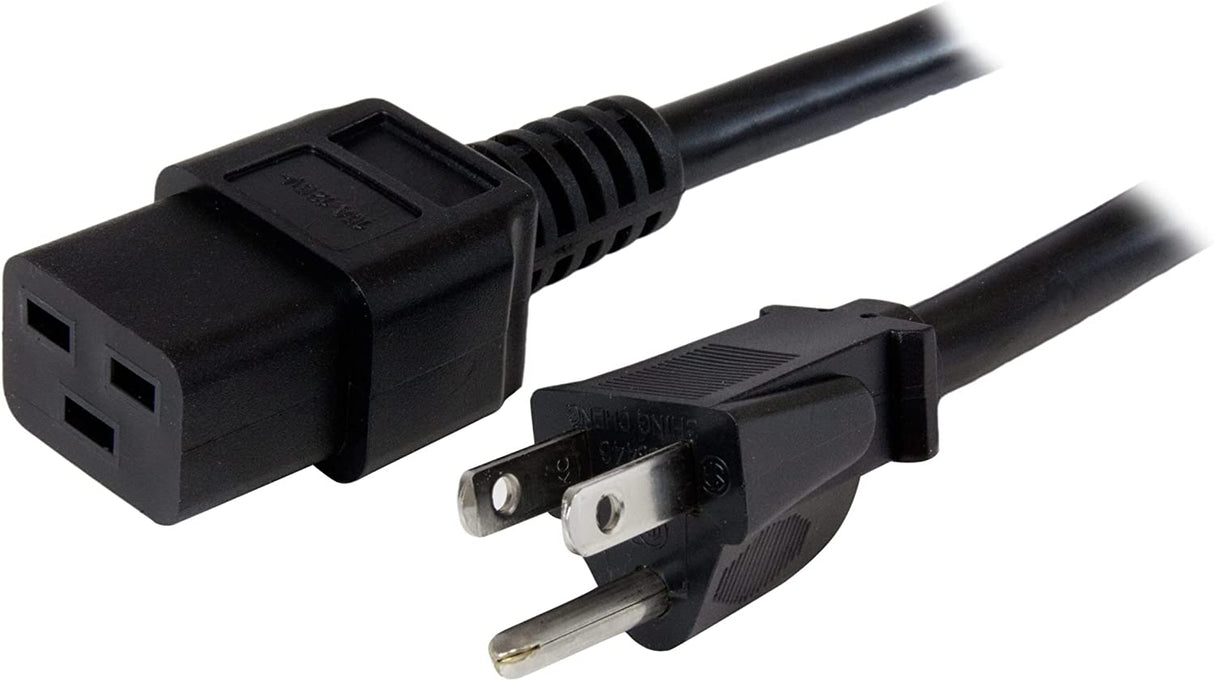 StarTech.com 3ft (1m) Heavy Duty Power Cord, NEMA 5-15P to C19 AC Power Cord, 15A 125V, 14AWG, Computer Power Cord, Heavy Gauge Power Cable for PDUs and Network Equipment, UL Listed (PXT515C19143) 3 ft / 1m 14 AWG