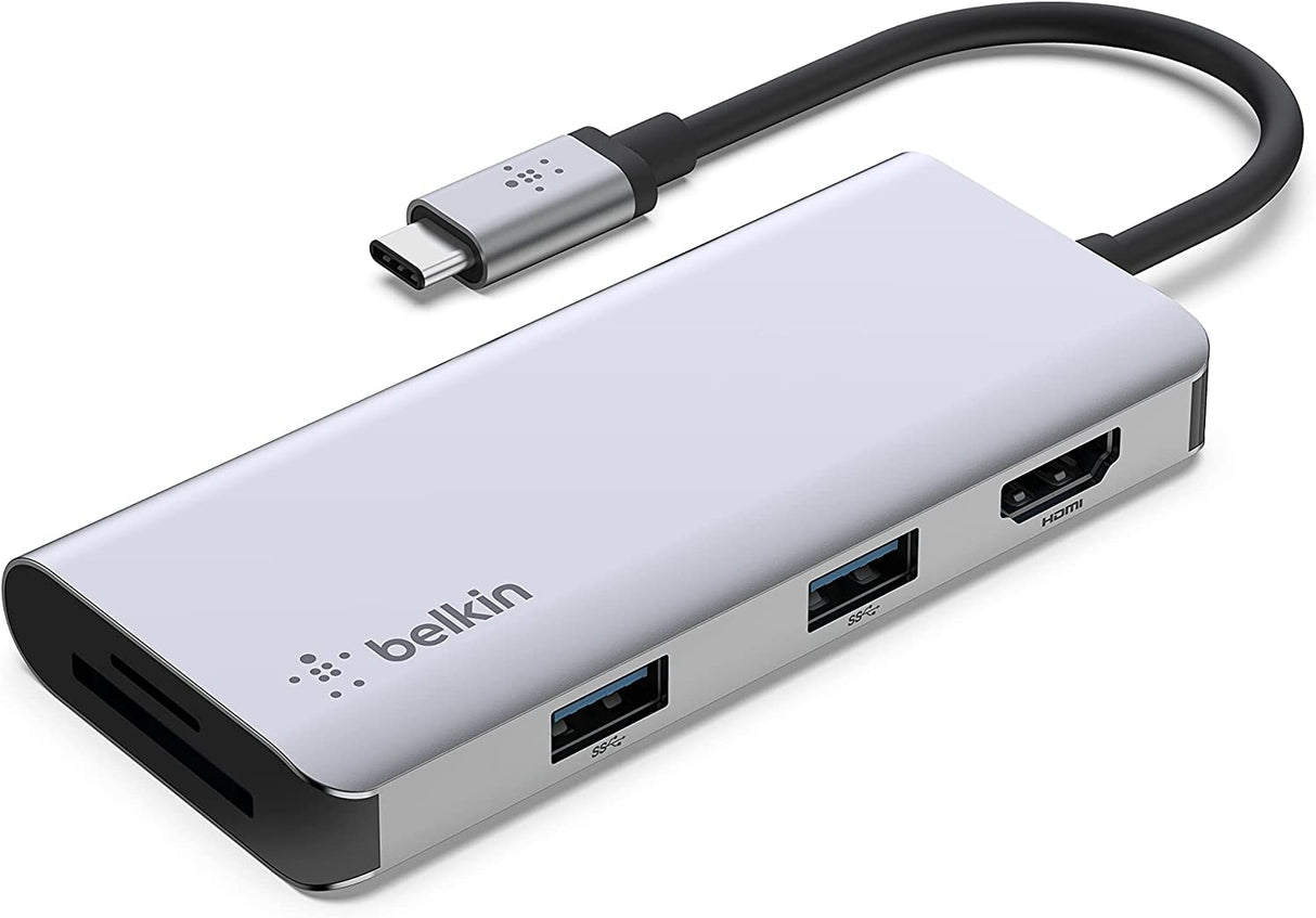 Belkin USB-C Multimedia Adapter (USB-C Hub w/VGA, 4K HDMI, USB 3.0,  Ethernet Ports) for MacBook Pro, iPad Pro, Surface Pro, - Micro Center