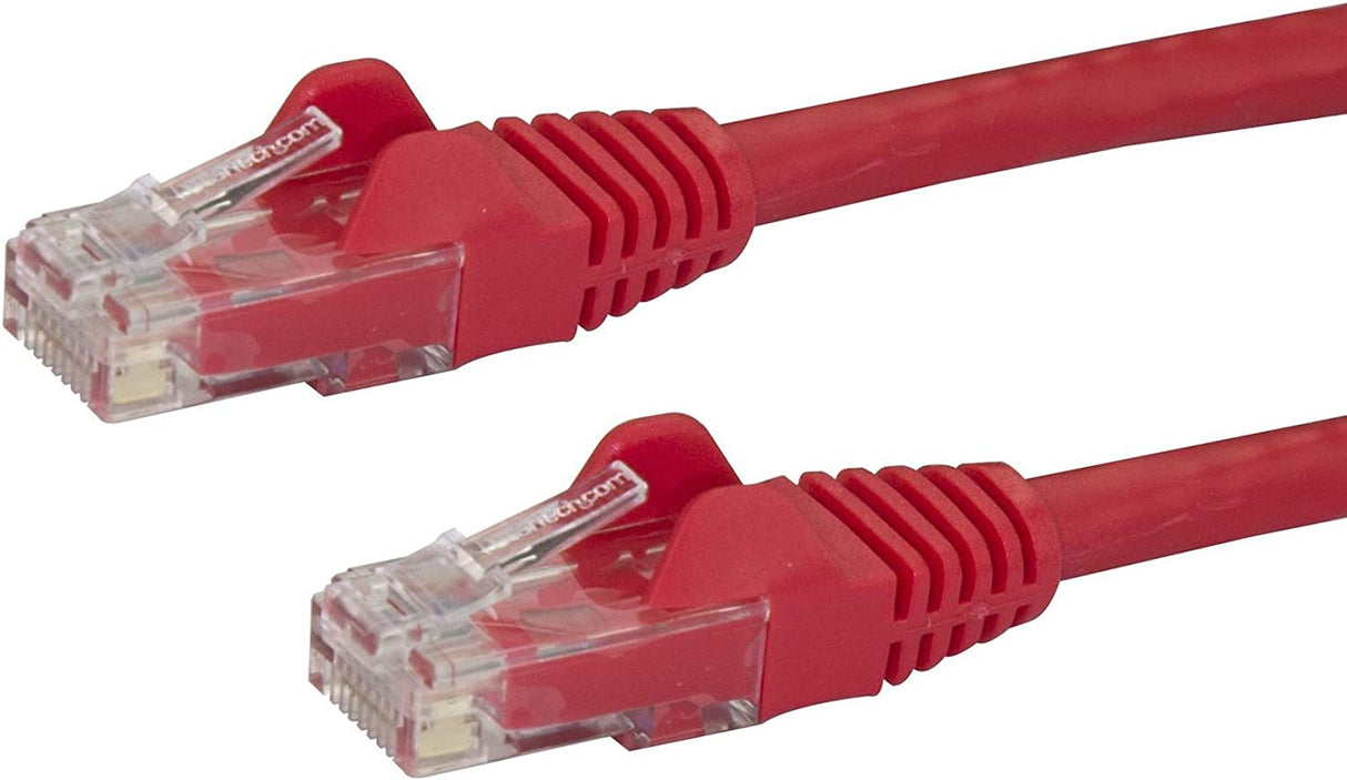 StarTech.com 25ft CAT6 Ethernet Cable - Red CAT 6 Gigabit Ethernet Wire -650MHz 100W PoE RJ45 UTP Category 6 Network/Patch Cord Snagless w/Strain Relief Fluke Tested UL/TIA Certified (N6PATCH25RD) Red 25 ft / 7.6 m 1 Pack
