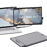 New Mobile Pixels 2023 Duex Max Portable Monitor, 14.1" FHD 1080P IPS Ultra Slim Laptop Screen Extender, USB A/USB C Plug and Play Auto Rotated, Windows/Mac/Android/Switch Compatible (Gunmetal Grey)