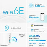 TP-Link Deco AXE5400 Tri-Band WiFi 6E Mesh System(Deco XE75 Pro) - 2.5G WAN/LAN Port, Covers up to 7200 Sq.Ft, Replaces WiFi Router and Extender, AI-Driven Mesh, New 6GHz Band, 3-Pack AXE5400 Pro, 3-pack