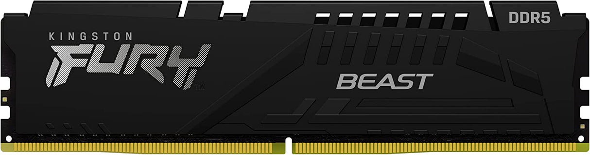 Kingston Fury Beast 16GB 4800MHz DDR5 CL38 Desktop Memory Single Module KF548C38BB-16, Black 4800MT/s 16GB