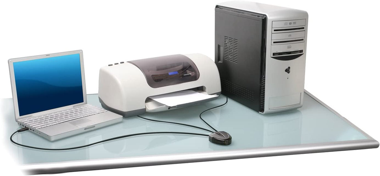 IOGEAR 2 Port USB 2.0 Switch - Auto Printer Switch - Manually or Auto Control - LEDs Indicate - Plug n Play - GUB231 2-Port USB-A