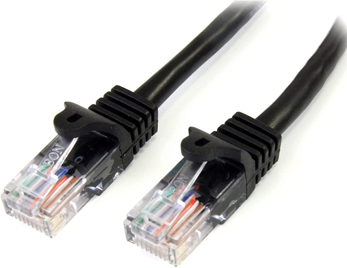 StarTech.com Cat5e Patch Cable with Snagless RJ45 Connectors - 15 ft, Black (45PATCH15BK) 15 ft / 4.5m Black