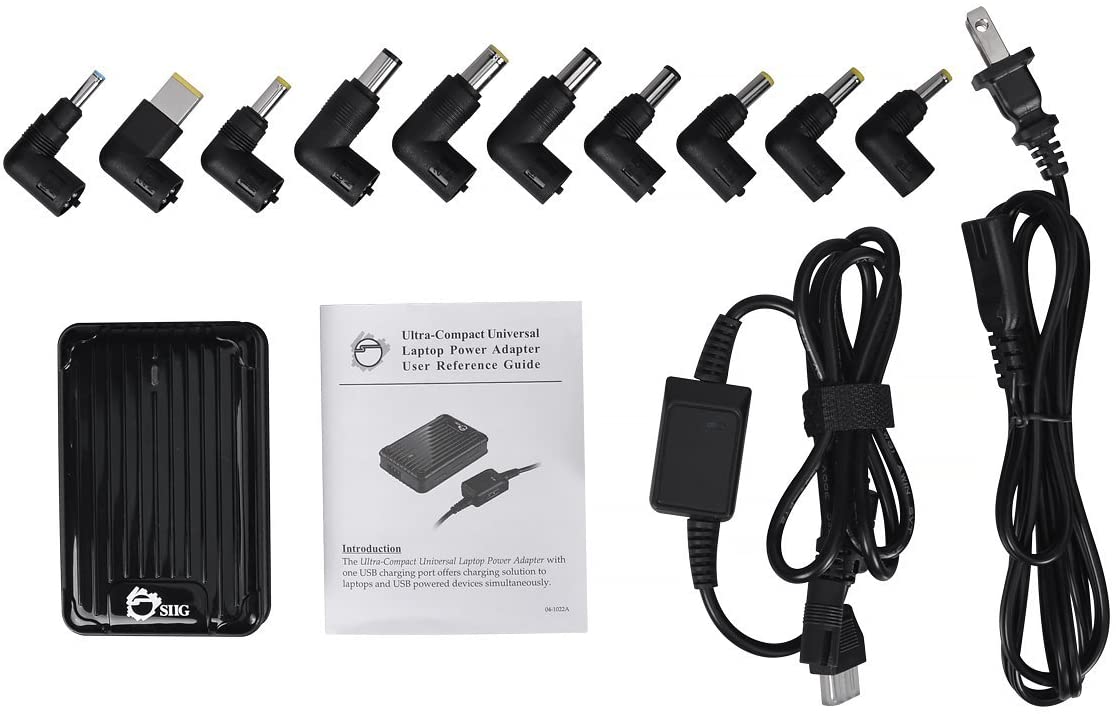 SIIG (AC-PW1212-S1) Ultra-Compact Universal Laptop Power Adapter -90W for Samsung Sony Dell HP Lenovo IBM Acer Gateway Acer Fujitsu Toshiba Liteon Delta Compaq,BLACK