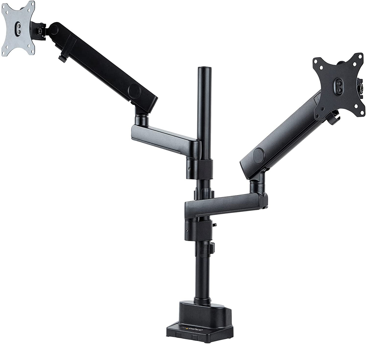 StarTech.com Desk Mount Dual Monitor Arm - Full Motion Monitor Mount for 2x VESA Displays up to 32" (17lb/8kg) - Vertical Stackable Arms - Height Adjustable/Articulating - Clamp/Grommet (ARMDUALPIVOT)
