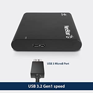 Vantec NexStar 6G, 2.5” SATA III to USB 3.2 Gen1 External SSD/HDD Enclosure, ID: Black
