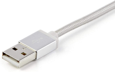 StarTech.com USB Multi Charging Cable - 3.3 ft / 1m - Lightning / USB-C / Micro-USB - Braided - MFi Certified - USB 2.0 - 3 in 1 Charging (LTCUB1MGR) Silver 3.3 ft. / 1 m