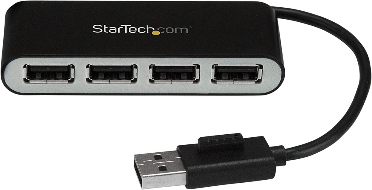 StarTech.com 4 Port USB 2.0 Hub - USB Bus Powered - Portable Multi Port USB 2.0 Splitter and Expander Hub - Small Travel USB Hub (ST4200MINI2)