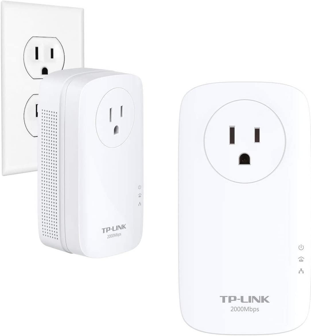 TP-Link AV2000 Powerline Adapter - 2 Gigabit Ports, Ethernet Over Power, Plug&amp;Play, Power Saving, 2x2 MIMO, Noise Filtering, Extra Power Socket for other Devices, Ideal for Gaming (TL-PA9020P KIT) AV2000, 2 Ports