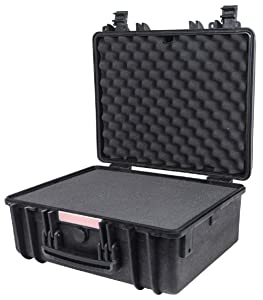 Monoprice Weatherproof / Shockproof Hard Case - Black IP67 level dust and water protection up to 1 meter depth with Customizable Foam, 19" x 16" x 8" Black 28.5 Liter Hard Case