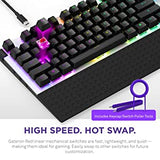 NZXT Function Full-Size Gaming Keyboard – Gateron Red Mechanical Switches: Linear, Fast, and Quiet – Hot-Swappable – RGB Backlit – Aluminum Top Plate – Sound Dampening Foam – Wrist Rest – White White Function