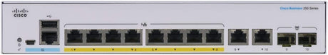 Cisco Business CBS250-8PP-E-2G Smart Switch, 8 Port GE, Partial PoE, Ext PS, 2x1G Combo, Limited Lifetime Protection (CBS250-8PP-E-2G-NA) 8-port GE / PoE+ / 45W / 2 x GE uplinks / External Power Supplier Switch