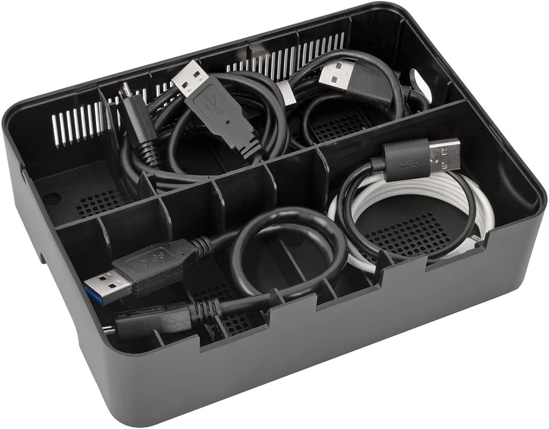 Tripp Lite 7-Port USB Charging Station Hub Quick Charge 3.0, USB-C, Storage, 6.6" x 4.9" x 2.6" (U280-007-CQC-ST)