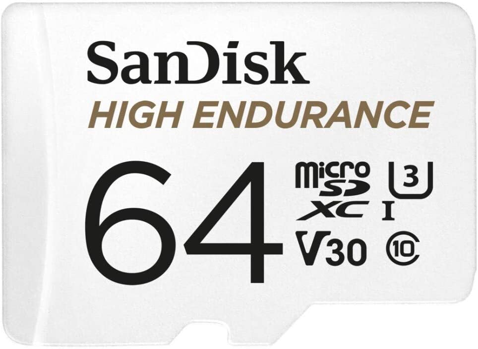 SanDisk 64GB High Endurance Video MicroSDXC Card with Adapter for Dash Cam and Home Monitoring Systems - C10, U3, V30, 4K UHD, Micro SD Card - SDSQQNR-064G-GN6IA 64 GB Card Only