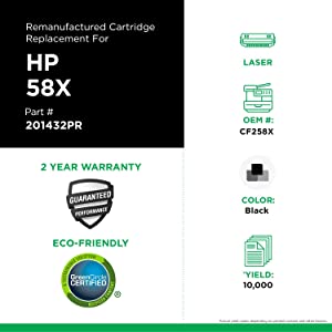 Clover imaging group Clover Remanufactured High Yield Toner Cartridge (Reused OEM Chip) Replacement for HP 58X (CF258X) | Black