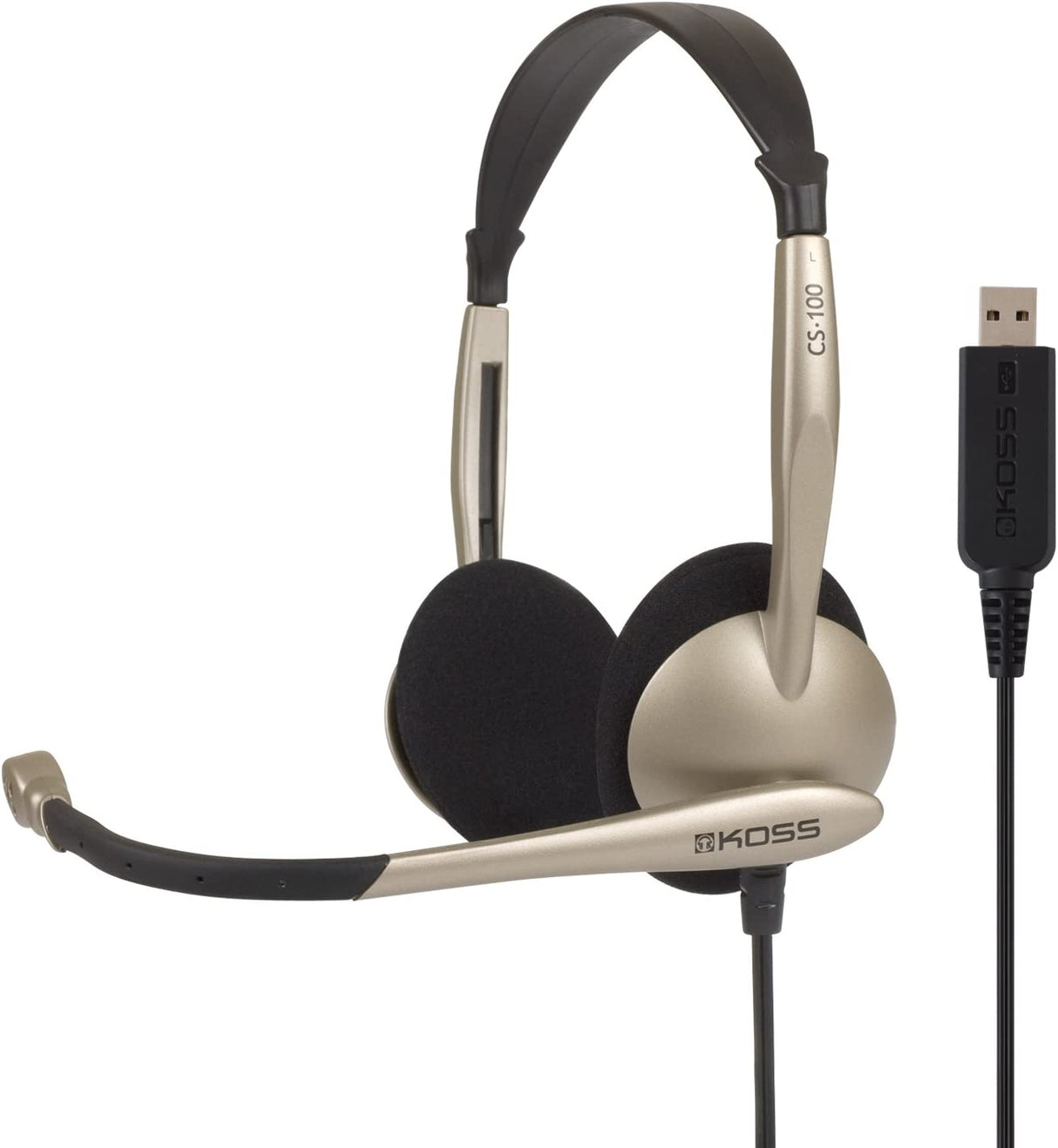 Koss Comm Headset W/ Mic Usb 8ft Vol Noise Reduction Foam Ear Cushions