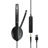 EPOS | Sennheiser Adapt 135T USB II (1000900) - Wired, Single-Sided Headset - 3.5mm Jack/USB Connectivity, MS Teams Certified - UC Optimized - Superior Sound - Enhanced Comfort - Call Control - Black