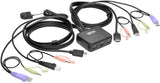 TRIPP LITE 2-Port USB HDMI Cable KVM Switch with Audio/Video, Cables &amp; USB Peripheral Sharing 1920 x 1200, 1080p 2-Port USB/HDMI