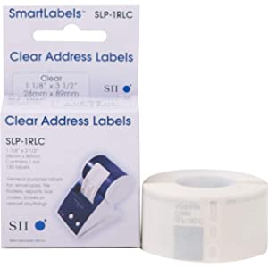Seiko instruments Seiko SLP1RLC - Self-Adhesive Address Labels, 1-1/8 x 3-1/2, Clear, 130/Box-SKPSLP1RLC