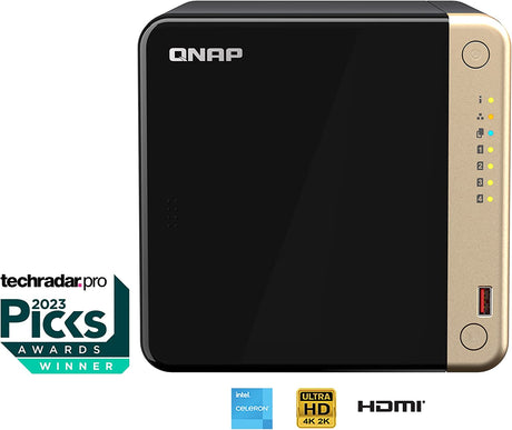 QNAP TS-464-4G-US 4-Bay High-Performance Desktop NAS. Intel 4C/4T Processor