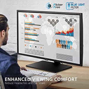 ViewSonic VX4381-4K 43 Inch Ultra HD MVA 4K Monitor Widescreen with HDR10 Support, Eye Care, HDMI, USB, DisplayPort for Home and Office 43-Inch 4K UHD