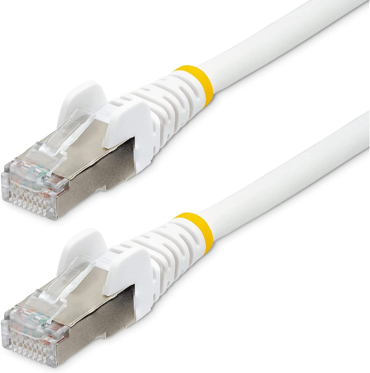 StarTech.com 15ft CAT6a Ethernet Cable - Low Smoke Zero Halogen (LSZH) - 10 Gigabit 500MHz 100W PoE RJ45 S/FTP White Network Patch Cord Snagless w/Strain Relief (NLWH-15F-CAT6A-PATCH)