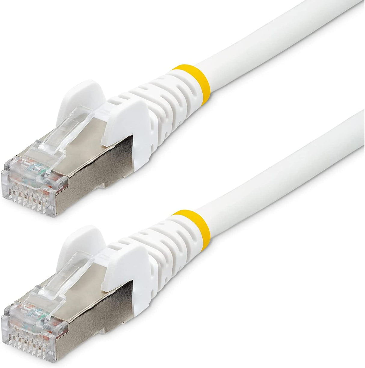 StarTech.com 20ft CAT6a Ethernet Cable - Low Smoke Zero Halogen (LSZH) - 10 Gigabit 500MHz 100W PoE RJ45 S/FTP White Network Patch Cord Snagless w/Strain Relief (NLWH-20F-CAT6A-PATCH)
