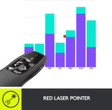 Logitech Wireless Presenter R400, Wireless Presentation Remote Clicker with Laser Pointer Red Laser 5 buttons Clicker