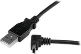 StarTech.com 1m Mini USB Cable Cord - A to Up Angle Mini B - Up Angled Mini USB Cable - 1x USB A (M), 1x USB Mini B (M) - Black (USBAMB1MU) 3 ft / 1m Up Angle