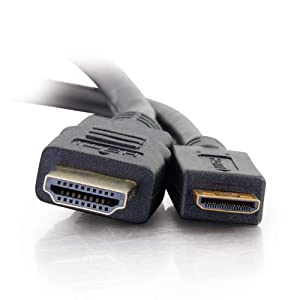 C2g/ cables to go C2G Mini HDMI to HDMI, 4K, High Speed HDMI Cable, Ethernet, 60Hz, 6.6 Feet (2 Meters), Black, Cables to Go 40307 Mini with Ethernet 6.6 Feet