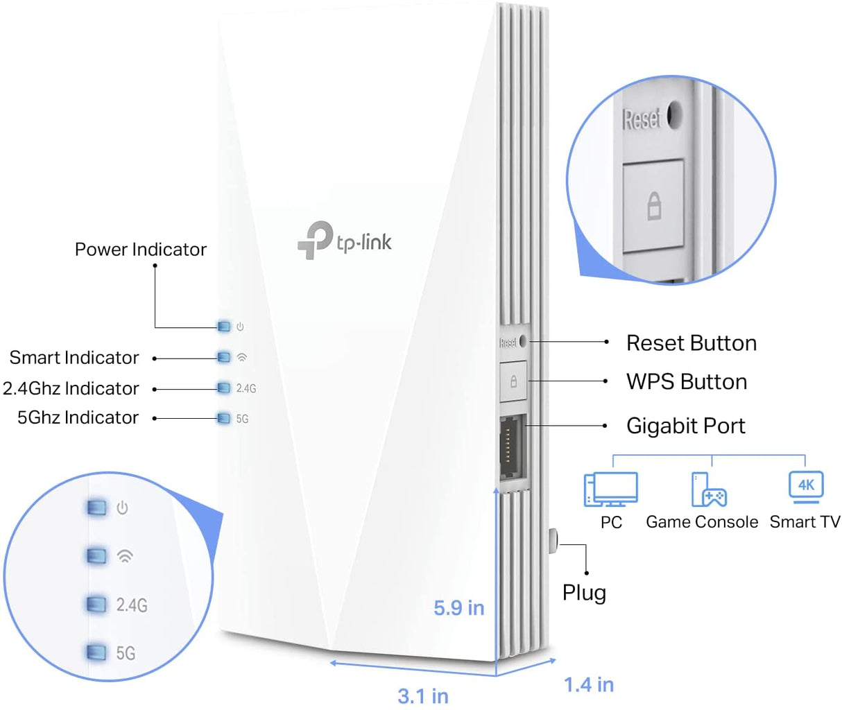 TP-Link WiFi 6 Extender(RE600X)-Internet Booster, Covers up to 1500 sq –