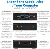 Tripp Lite USB-C Docking Station, USB C Dock for Dual Display, Dual HDMI, USB 3.2 Gen 1, USB-A Hub, Gbe, 3.5 mm 85W PD Charging, Black (U442-DOCK20-B)