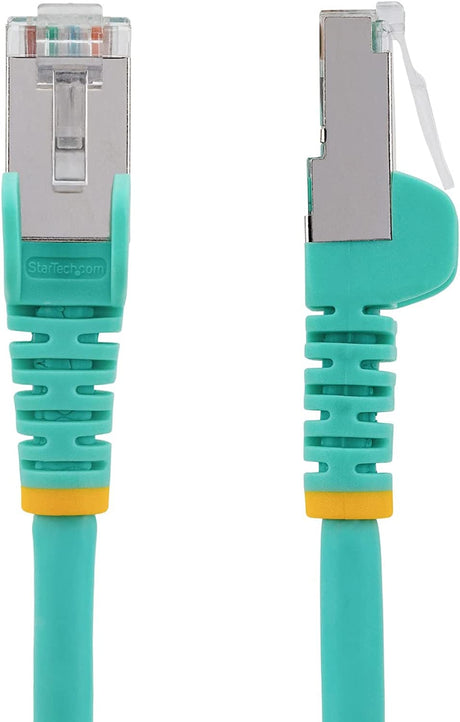 StarTech.com 25ftCAT6a Ethernet Cable - Low Smoke Zero Halogen (LSZH) - 10 Gigabit 500MHz 100W PoE RJ45 S/FTP Aqua Network Patch Cord Snagless w/Strain Relief (NLAQ-25F-CAT6A-PATCH)