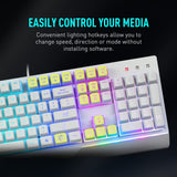 MSI Vigor GK30 Combo White, 6-Zone RGB GK30 Gaming Keyboard &amp; GM11 Gaming Mouse, Water Repellent &amp; Splash-Proof, 5000 DPI