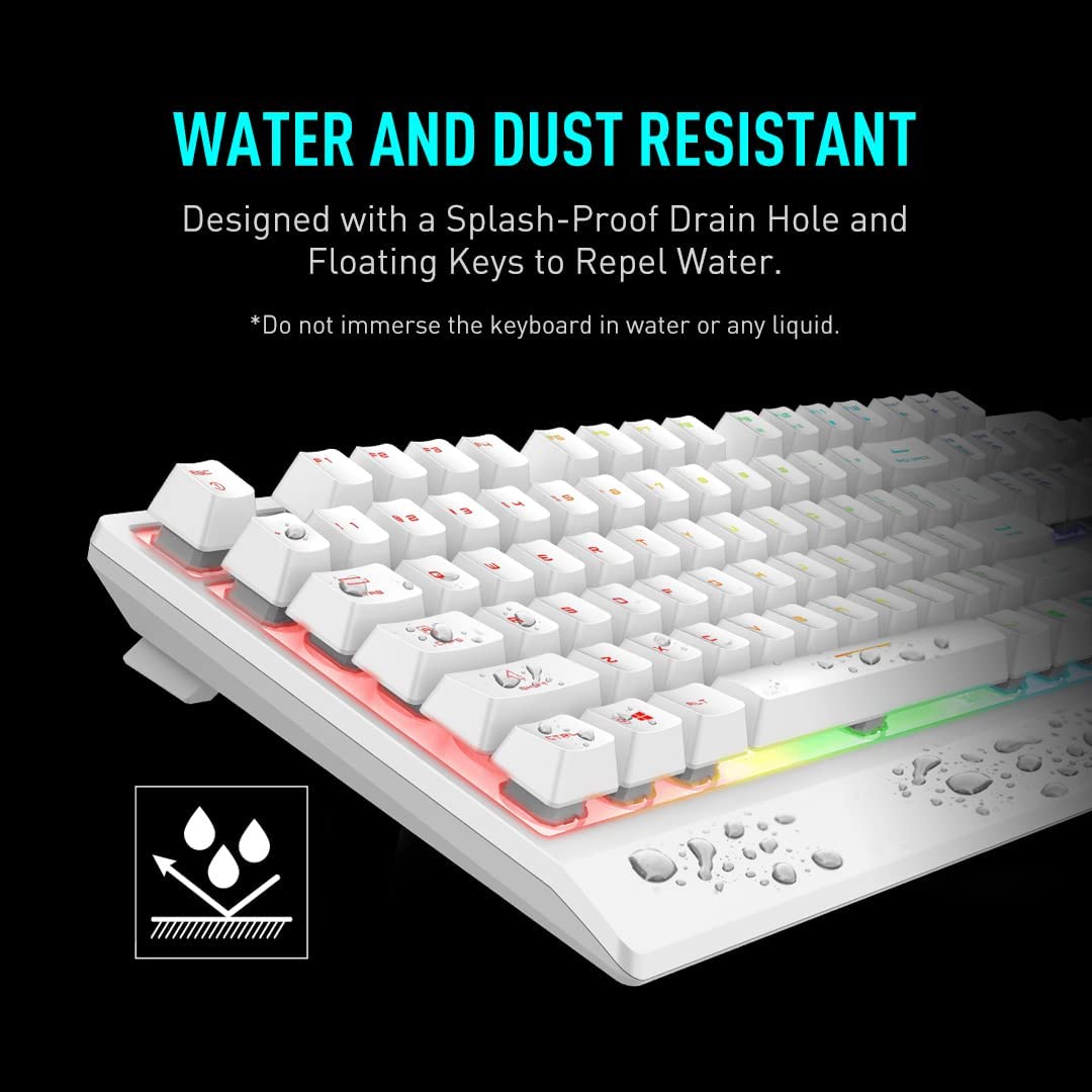 MSI Vigor GK30 Combo White, 6-Zone RGB GK30 Gaming Keyboard &amp; GM11 Gaming Mouse, Water Repellent &amp; Splash-Proof, 5000 DPI