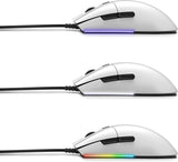 NZXT Lift - MS-1WRAX-WM - PC Gaming Mouse - Lightweight Ambidextrous Mouse - High-end PixArt 3389 Optical Sensor - 16k Resolution - RGB Lighting - Low-Drag Cable - White