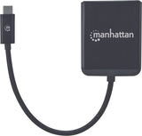Manhattan USB-C to Dual DisplayPort 1.2 Adapter Cable, 4K@30Hz, 19.5cm, Male to Females, USB-C to 2X DisplayPorts, MST Hub, Mirror, Black, Three Year Warranty, Blister Black 19.5cm USB-C to Dual DisplayPort Adapter Cable