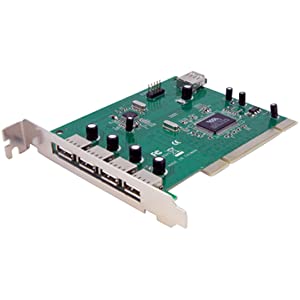 StarTech.com 7 Port PCI USB Card Adapter - PCI to USB 2.0 Controller Adapter Card - Full Profile Expansion Card (PCIUSB7)