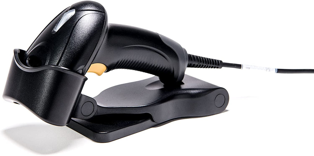 Star Micronics Handheld Wired Barcode Scanner, USB Cable Connectivity, 1D/2D Imager, Black, Stand Included, mC-Print and mPOP Compatible, IP42 Wired/USB Black