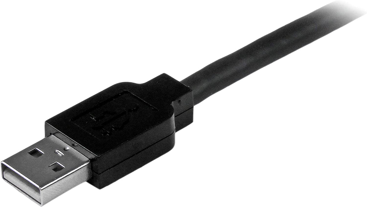 StarTech.com 15m / 50 ft Active USB 2.0 A to B Cable - Long 15 m USB Cable - 50 ft USB Printer Cable - 1x USB A (M), 1x USB B (M) - Black (USB2HAB50AC) 50 ft/15 m