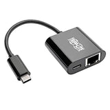 Tripp Lite USB C to Gigabit Ethernet Adapter USB Type C to Gbe Thunderbolt 3 Compatible w/ PD Charging (U436-06N-GB-C),black